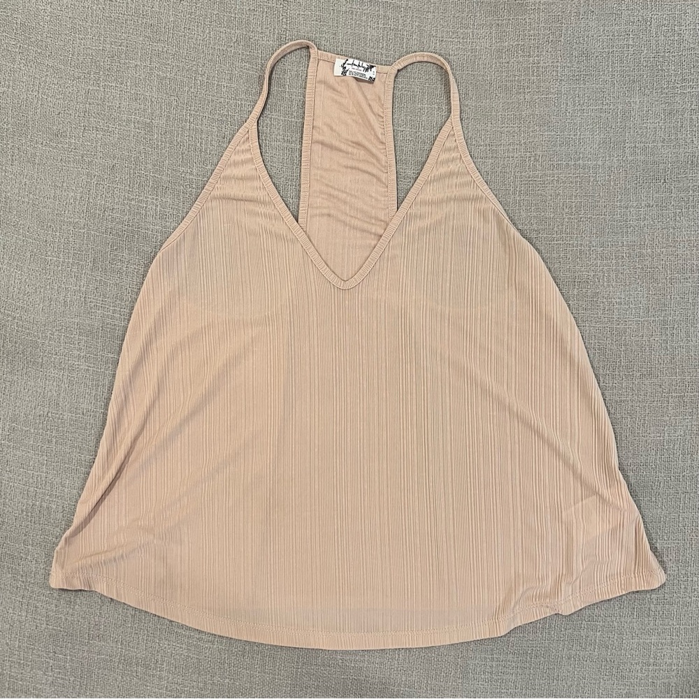 Free People: Intimately Flowy Champagne Beige Tank Top